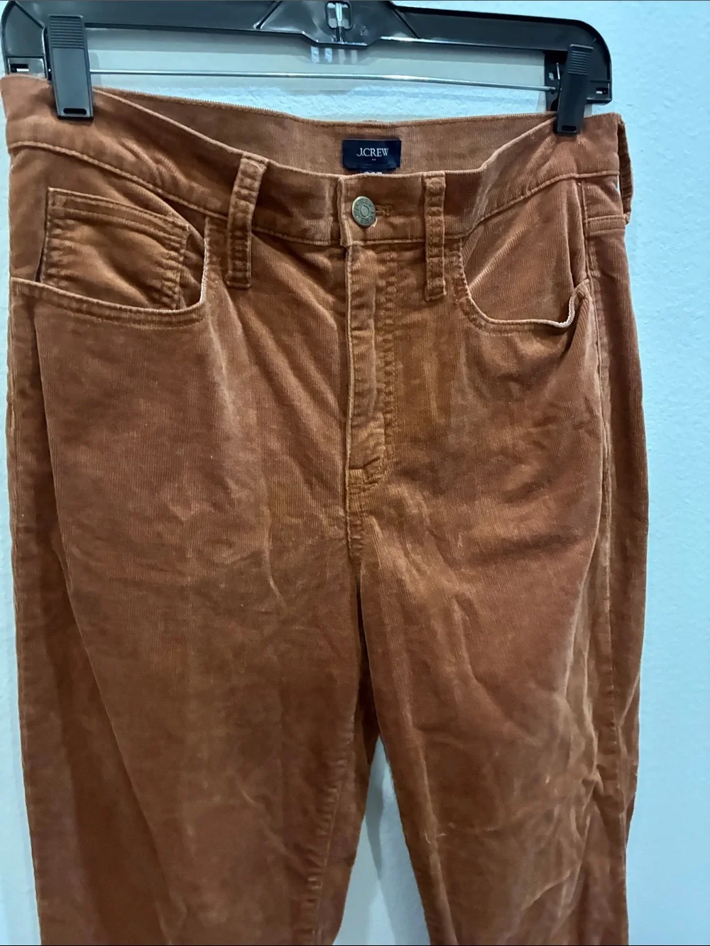 J. Crew Straight Leg Corduroy Pants in Rust Brown
